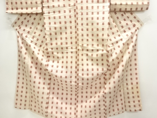  アンティーク　枡模様銘仙着物